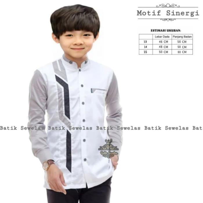 Gambar baju Koko Azahir anak lengan panjang motif sinergi - putih abu, 14 dari FSYUME_SHOP undefined 4 Tokopedia