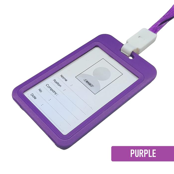 Gambar Card Holder / Gantungan Kartu Casing ID Card / Name Tag Colour 2050 - 1Set 2050 Ungu dari officeXpres undefined Tokopedia