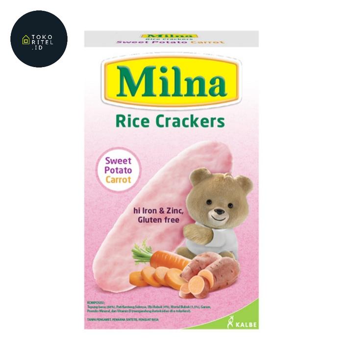Gambar MILNA RICE CRACKER 20g All Varian/Snack Bayi Milna Kreker Banana Beri - SWEET POTATO dari Toko Ritel Indonesia undefined Tokopedia