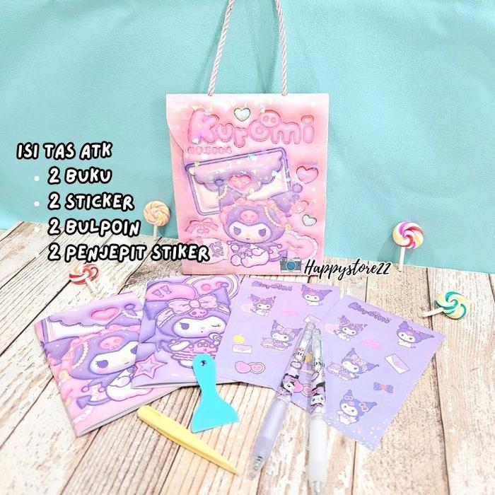 Gambar Tas Jinjing 1 set ATK Sanrio/ Alat Tulis Sanrio 1 set/ ATK Sanrio - Tas Kuromi Pink dari DEPINGPING undefined Tokopedia