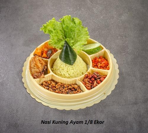 Gambar Tumpeng Mini Nasi Kuning Spesial - Ayam Goreng 1/8 dari Bebek Dower Official undefined Tokopedia
