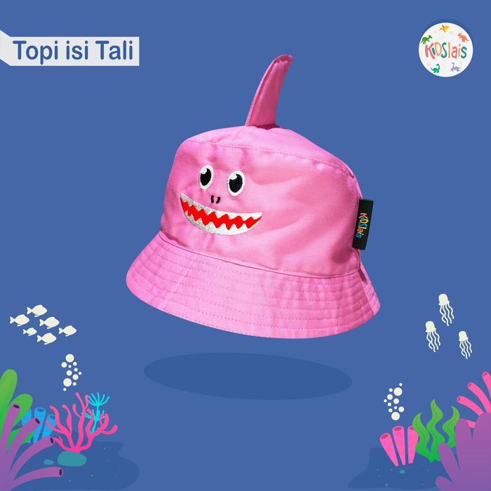 Gambar Topi anak bucket hat anak baby shark pink - Uk 1 6bln-1.5th dari Kidslais undefined Tokopedia