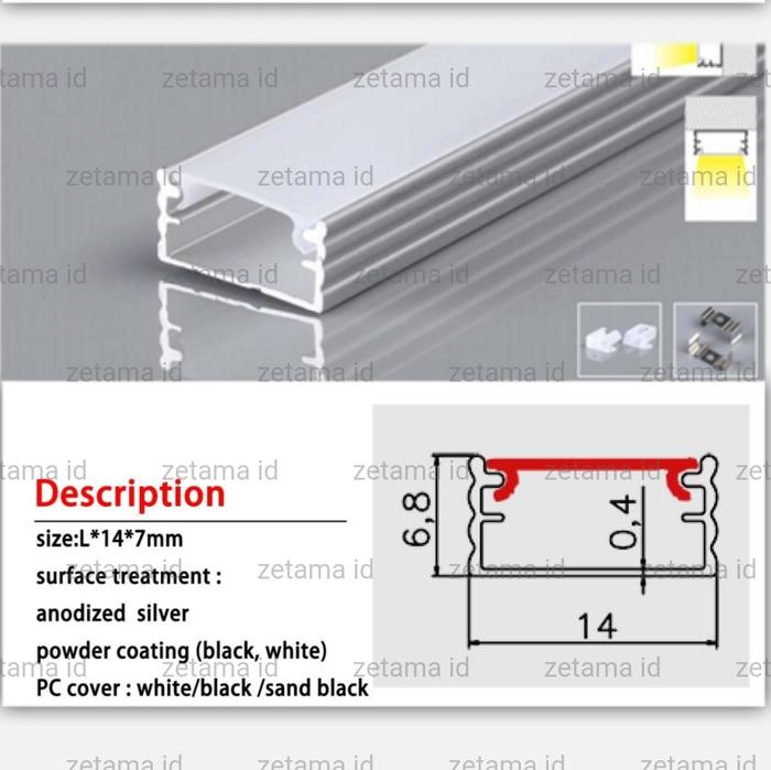 Gambar Cover LED Aluminium Profile LED Strip Chanel Panjang 2 Meter - model U dari zetama id undefined Tokopedia