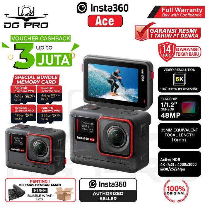 Insta360 Ace Action Camera Insta 360 Garansi Resmi Action Cam 360 TANPA  MEMORY di Dg Pro Kamera Tokopedia