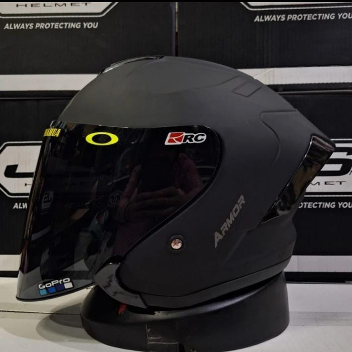 Gambar HELM JS ARMOR SOLID BLACK DOFF SINGLE VISOR - BLACK DOFF, XL dari jodoh Helmet undefined Tokopedia