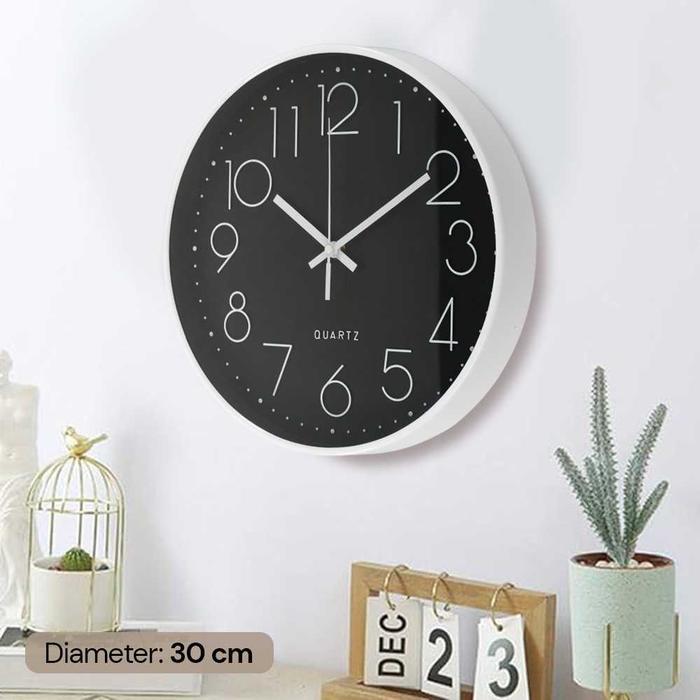 Gambar Jam Dinding Tempel Quartz Silent Movement Minimalis Simpel Modern - Black/White dari Home Ambience undefined Tokopedia