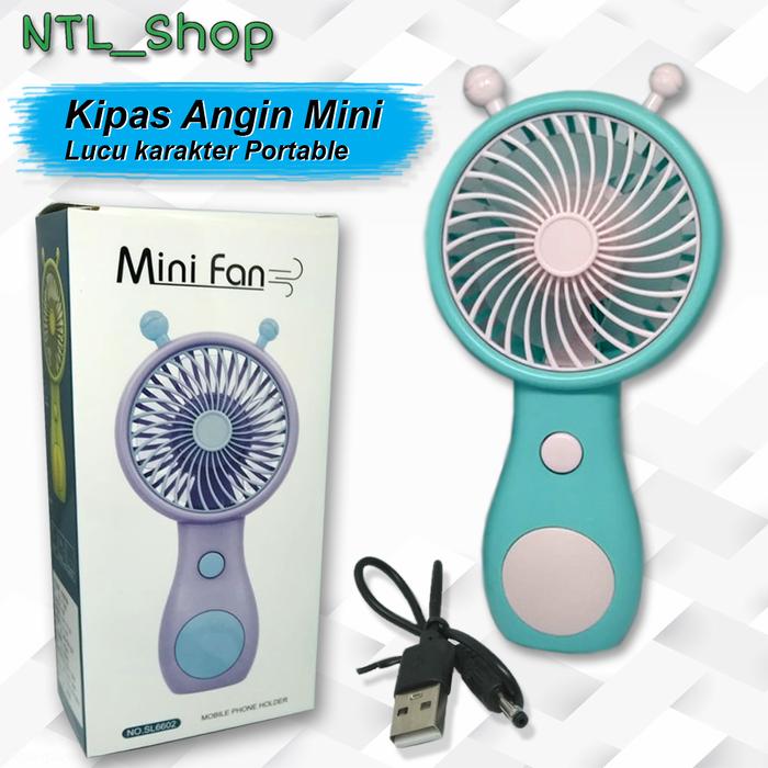 Gambar Kipas Angin Mini Lucu karakter Portable   Mini Fan Rechargeable dari NTL.ID undefined Tokopedia