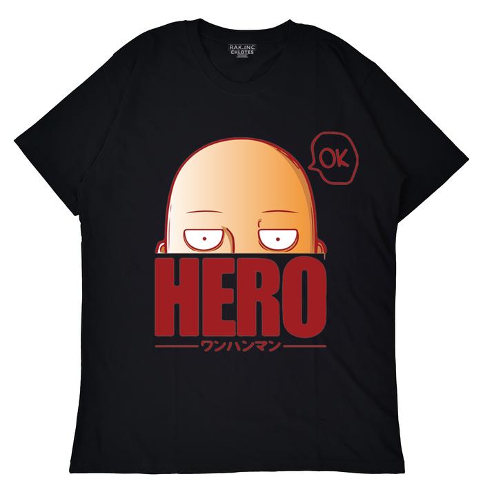 Gambar Kaos Pria T-shirt Anime ONE PUNCH MAN HERO / Baju Distro Saitama - Hitam, L dari RAK.INC CHLOTES undefined Tokopedia