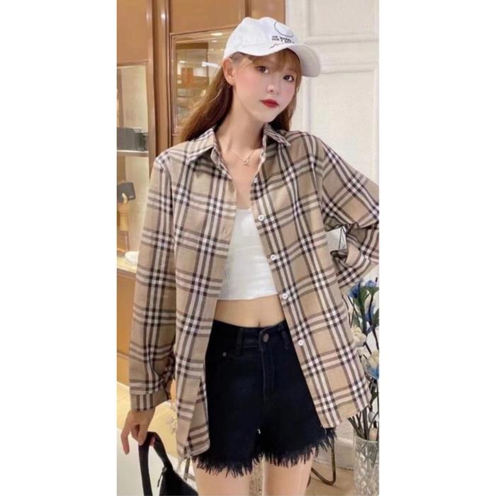 Gambar Moza Pastel Flanel Shirt (Kemeja Flanel Wanita Bahan Adem Panjang) - 2 dari Babajhu Offical undefined Tokopedia