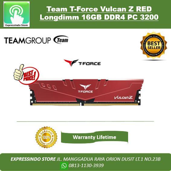 Jual RAM Team T-Force Vulcan Z RED Longdimm 16GB DDR4 PC 3200