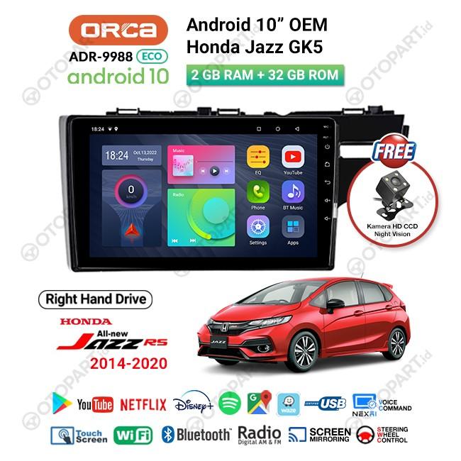 Gambar Head Unit ORCA Honda Jazz GK5 (2014-2020) Android Auto Carplay 10"Inch - ECO RHD dari HS VARIASI Car Accessories undefined Tokopedia