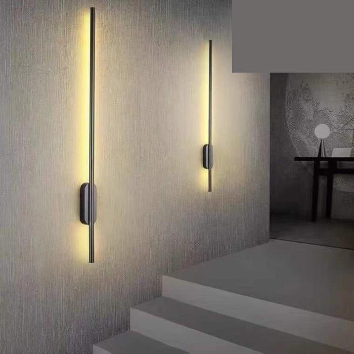 Gambar FL 1452 LAMPU DINDING MODERN MINIMALIS 100CM LINEAR NORDIC DEKORASI - Hitam dari Fashion Lite undefined Tokopedia