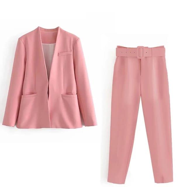 Gambar One Set Blazer Wanita Terbaru / Setelan Blazer Wanita / Set Blazer - pink, L dari idnofficial undefined Tokopedia