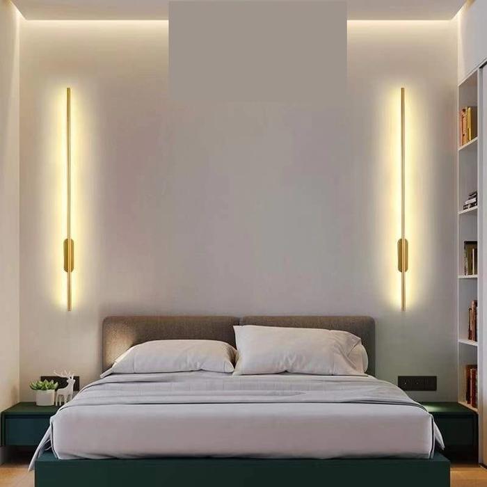 Gambar FL 1452 LAMPU DINDING MODERN MINIMALIS 120CM LINEAR NORDIC DEKORASI - GOLD dari Fashion Lite undefined Tokopedia