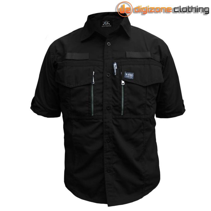 Gambar Kemeja Tactical Lengan Pendek Hitam Polos - L dari Digizone Hobbies Shop undefined Tokopedia