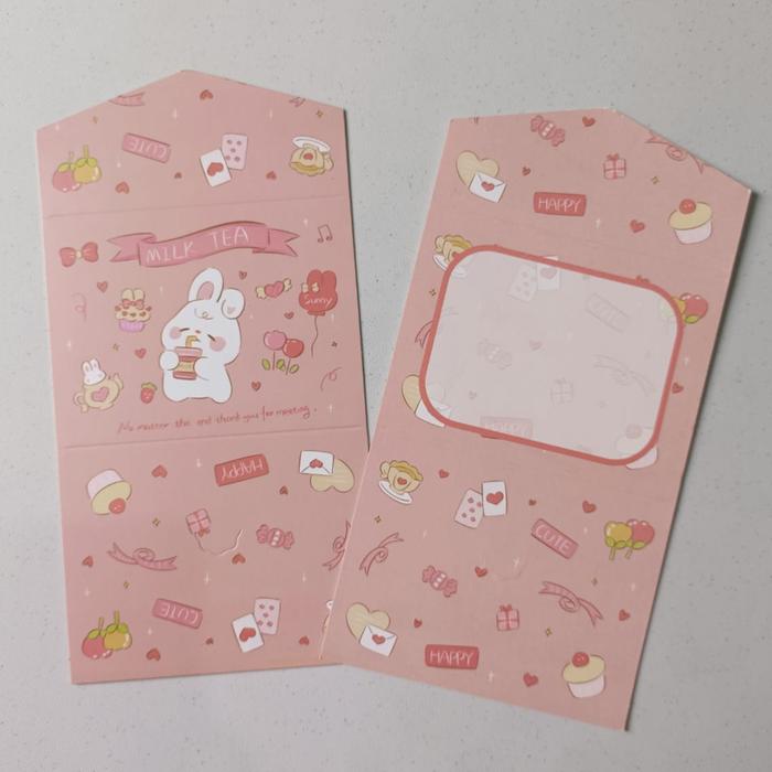 Gambar Kartu Ucapan Lipat 3 Motif Lucu - Pink Milk Tea dari Sunshine Studio undefined Tokopedia
