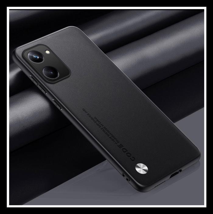 Gambar REALME 10 4G 2022 VEGAN PLAIN LEATHER CODE ORIGINAL HARD CASE COVER PC - HITAM., REALME 10 2022 dari Original Shop Nillkin undefined Tokopedia
