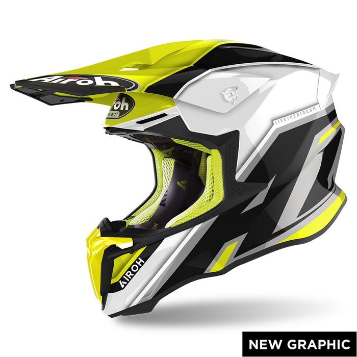 Jual Helem Airoh Twist SHAKEN YELLOW GLOSS Motorcross M