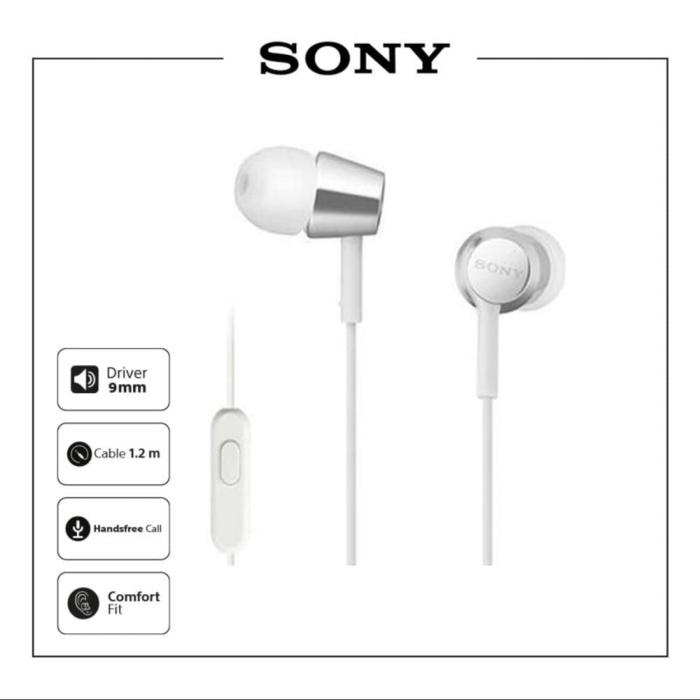 Gambar Sony MDR EX155AP In Ear Earphone with microphone Handsfree MDR-EX155AP Earbuds Headphone - Putih dari Click & Go Tokopedia undefined Tokopedia