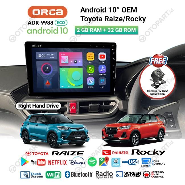 Gambar Head Unit ORCA Raize/Rocky Android Auto CarPlay Layar 10″ Inch - ECO RHD dari HS VARIASI Car Accessories undefined Tokopedia