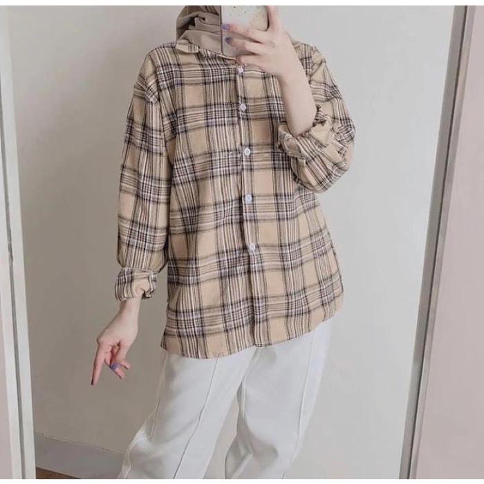 Gambar Moza Pastel Flanel Shirt (Kemeja Flanel Wanita Bahan Adem Panjang) - 7 dari Babajhu Offical undefined Tokopedia