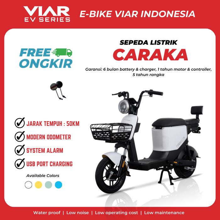 Gambar SEPEDA LISTRIK VIAR CARAKA - ORIGINAL - GARANSI RESMI - Putih dari E-BIKE VIAR INDONESIA undefined Tokopedia