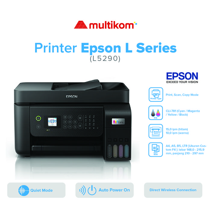 Gambar Printer Epson L5290 WIFI Wi-Fi All in One EcoTank Ink Tank with ADF dari MULTIKOM ID undefined Tokopedia