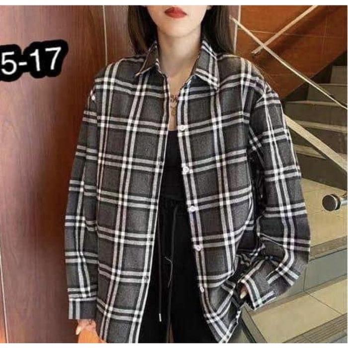 Gambar Moza Pastel Flanel Shirt (Kemeja Flanel Wanita Bahan Adem Panjang) - 3 dari Babajhu Offical undefined Tokopedia