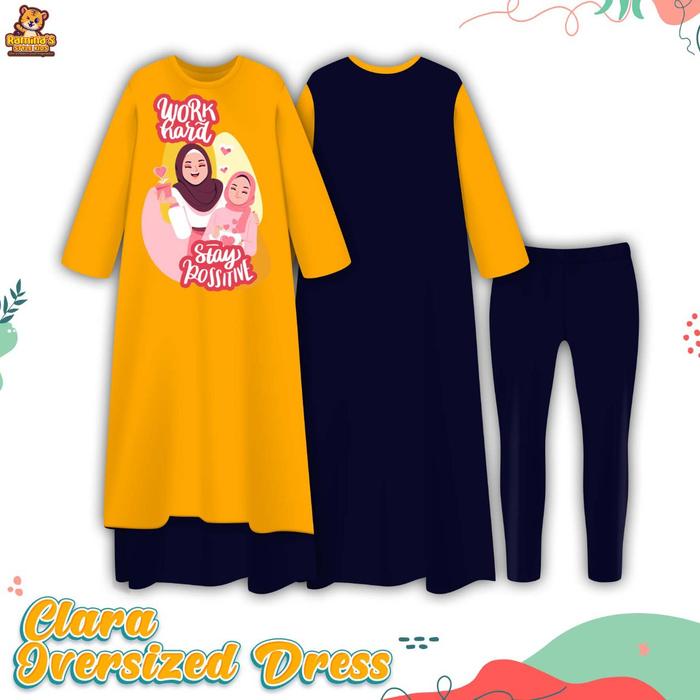 Gambar SETELAN BAJU ANAK COUPLE CLARA OVERSIZED DRESS - B, MOMMY dari Ramina's Official undefined Tokopedia