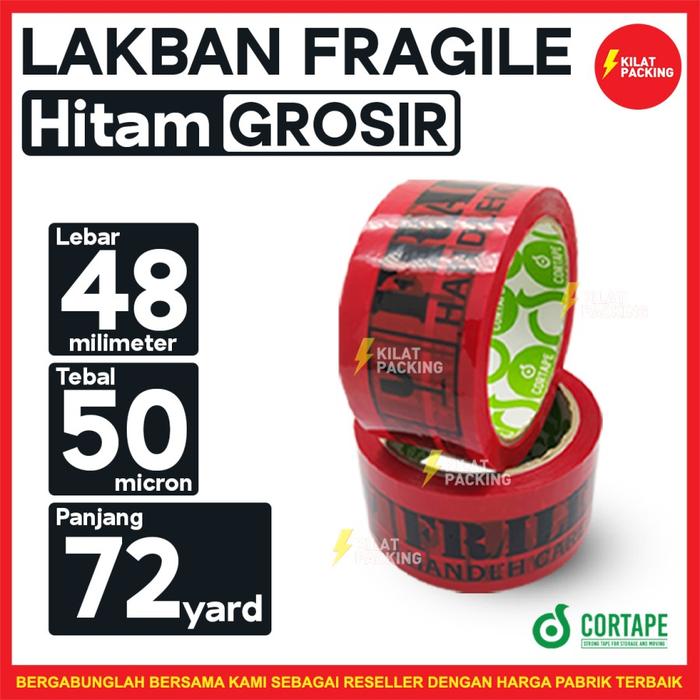 Gambar Stiker Unboxing Fragile Sticker Label Video Unboxing 500pcs Per Roll - Fragile Hitam, 48mm dari kilat packing undefined Tokopedia