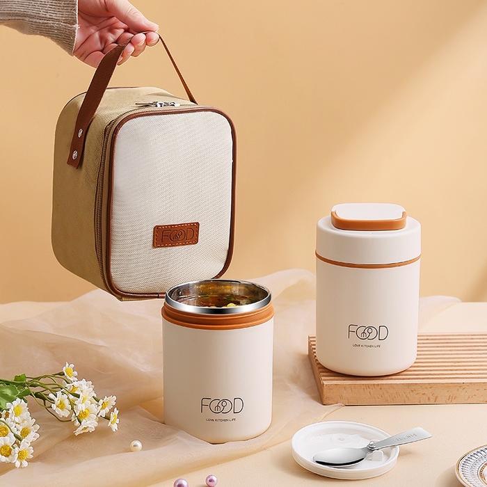 Gambar Tempat Makan Lunch Box Soup Box Stainless Steel 304 Bayi 520ML Lucu - Cream dari Ruma Zen undefined Tokopedia