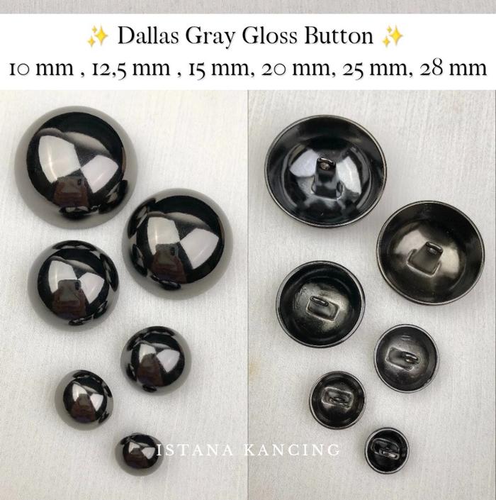 Gambar Kancing Metal Premium Kancing Jamur Dallas Fancy Button Besi Logam - Gray Gloss, 25mm dari Istana Kancing undefined Tokopedia