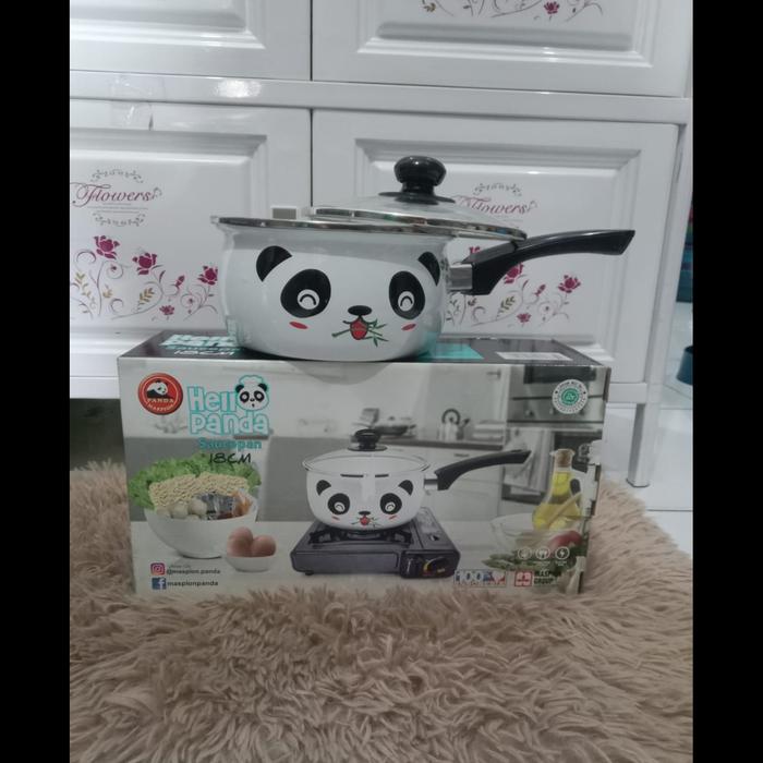 Gambar panci susu enamel hello panda 18cm - 18 cm dari bagerabah undefined Tokopedia