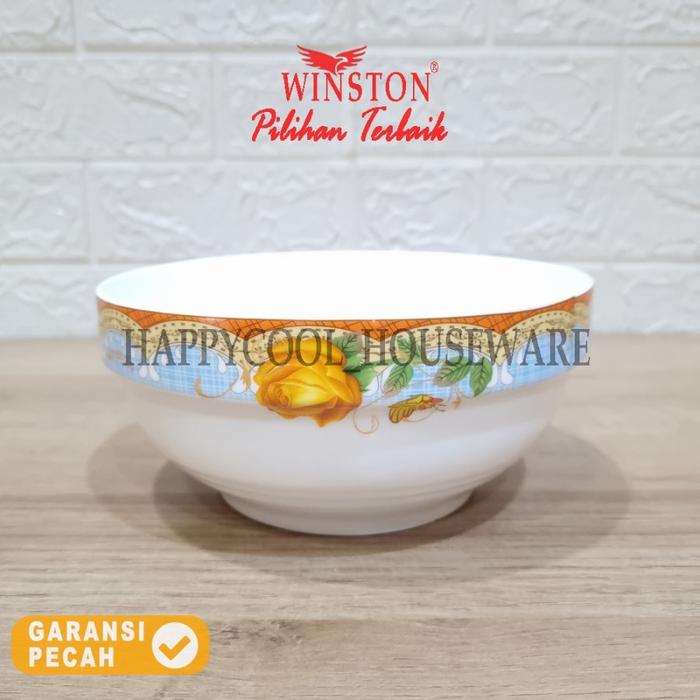 Gambar WINSTON Mangkok Keramik Tebal 7in Garden Rose|Mangkok Makan Bibir 18cm - Kuning dari HappyCool Houseware undefined Tokopedia