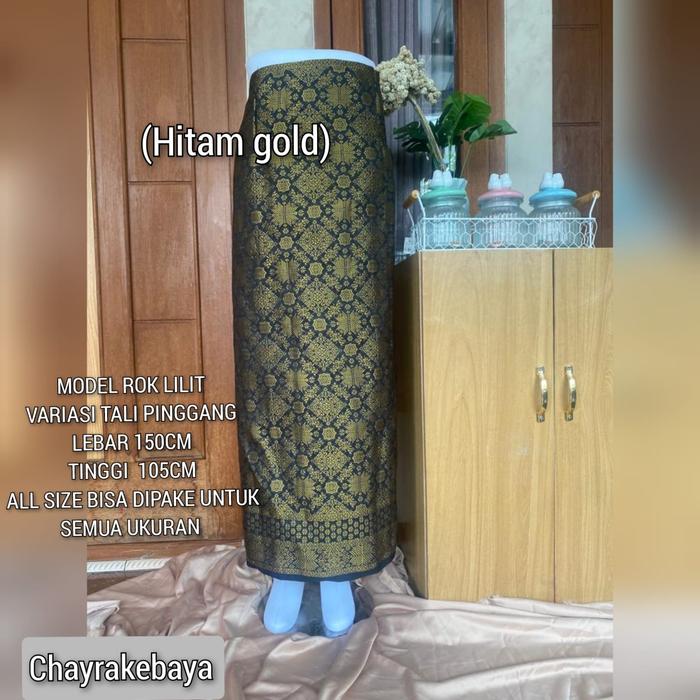 Gambar ROK SONGKET / SONGKET KEBAYA /ROK BAWAHAN/ ROK SAGE / SONGKET SAGE GRE - hitam gold dari chayra Kebaya undefined Tokopedia