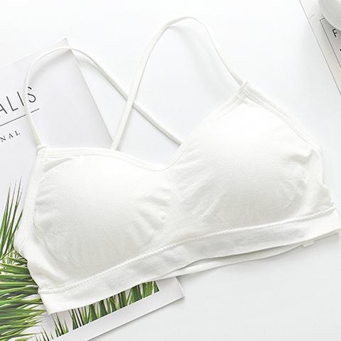 Gambar BR1036 BRA WANITA DENGAN CUP BUSA TALI SILANG SOPRT BRA TALI SILANG - Putih dari Mymallstore undefined Tokopedia