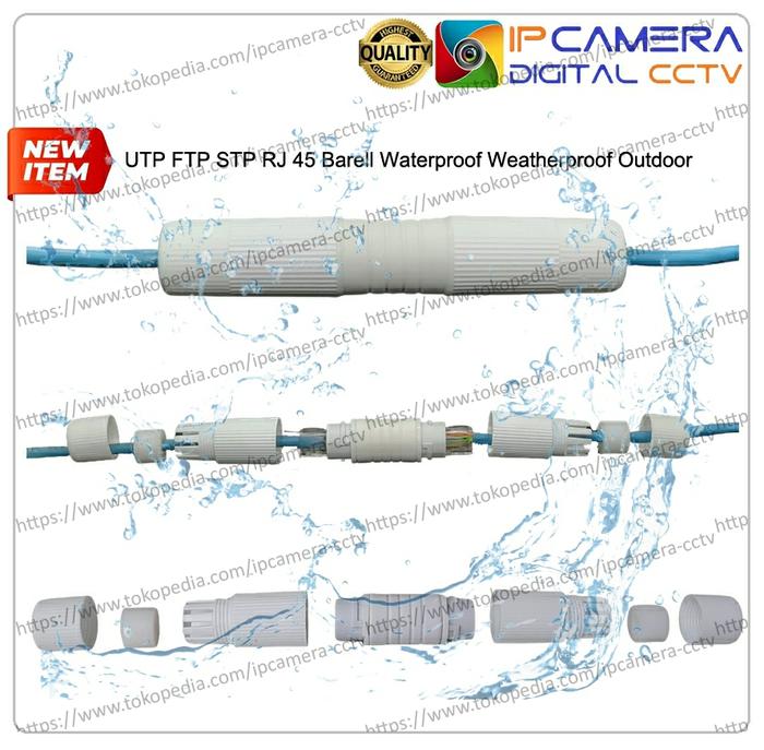 Gambar barel barrell barrel barell RJ45 UTP FTP STP Waterproof Outdoor - Putih dari IPCAMERA-CCTV undefined Tokopedia