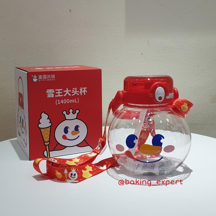 Gambar Original Tumbler mixue botol minum anak lucu snow king bottle 1400ml dari Baking Expert undefined Tokopedia