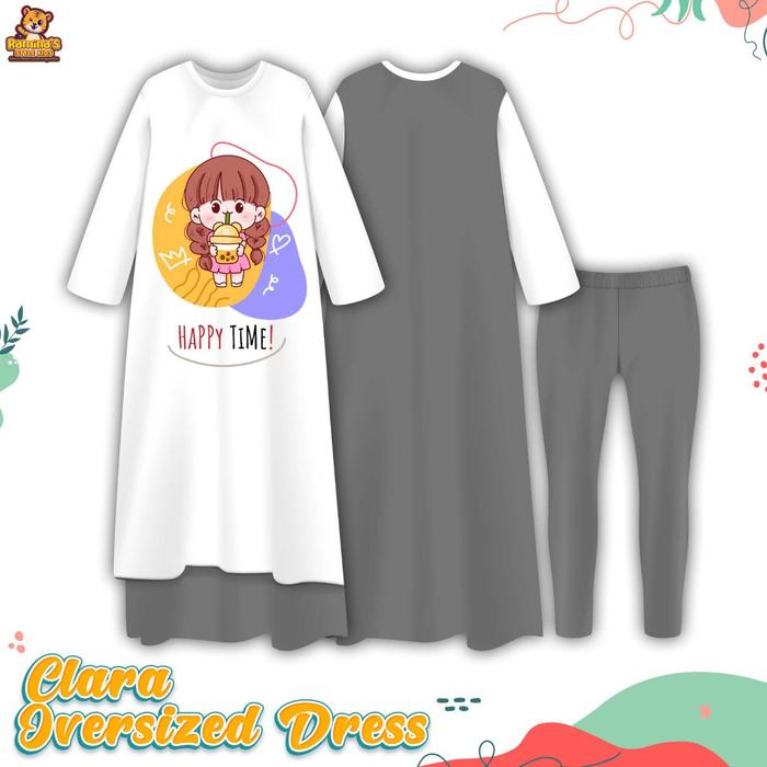 Gambar SETELAN BAJU ANAK COUPLE CLARA OVERSIZED DRESS - C, MOMMY dari Ramina's Official undefined Tokopedia