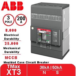 Gambar MCCB ABB 3P Adjustable XT3 (200A 250A) - TMD-200, XT3N (36kA) dari Sakti Elektrik undefined Tokopedia