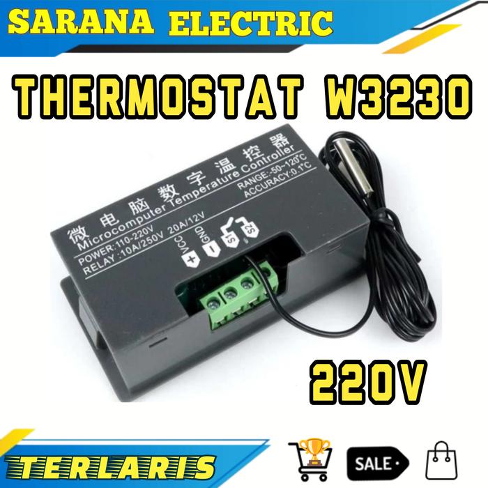 Thermostat Numérique Binghe W3230 12V - Plage -50°C à 120°C, Précision 0,1°C, Relais 20A - Pour Aquarium, Terrarium, DIY
