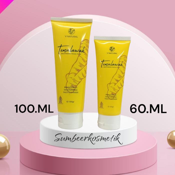 Gambar V Natural Temulawak Brightening Facial Foam 100ml / 60ml - vnatural 60.ml dari sumbeerkosmetik undefined Tokopedia