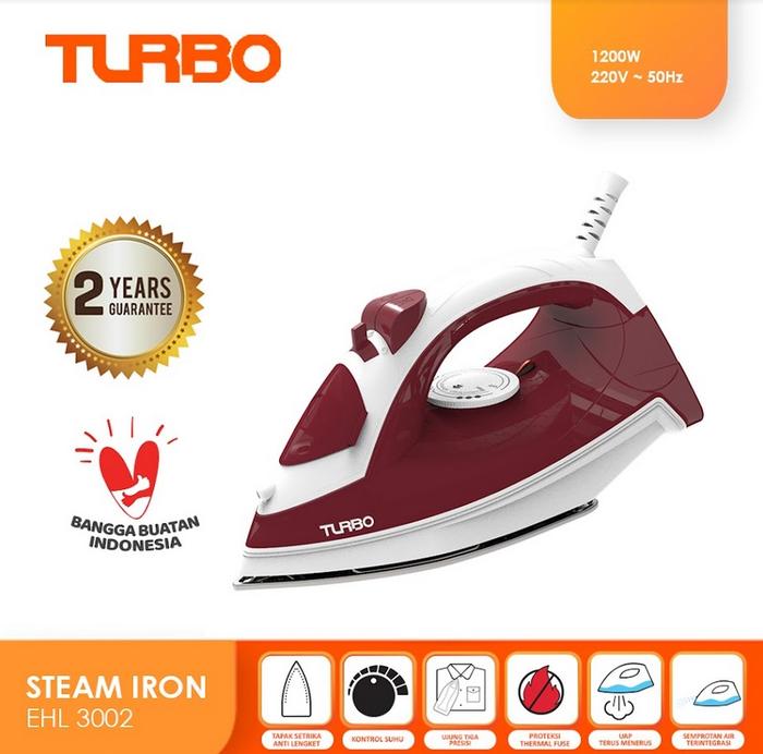 Gambar TURBO Setrika Uap Steam Iron EHL3002 - Biru dari amac electronic store undefined 3 Tokopedia