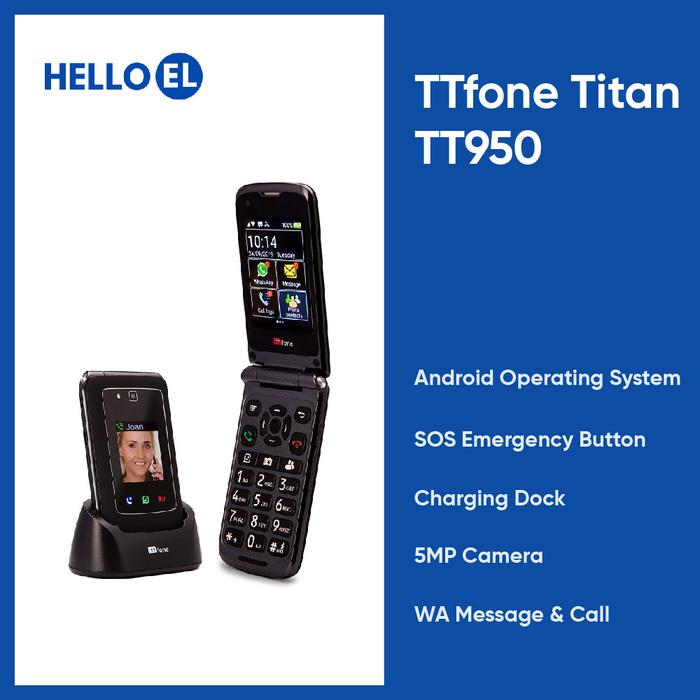 Gambar TTfone Titan TT950 TT 950 Android 8. 1 Flip Camera Smartphone dari Hello El Official undefined Tokopedia