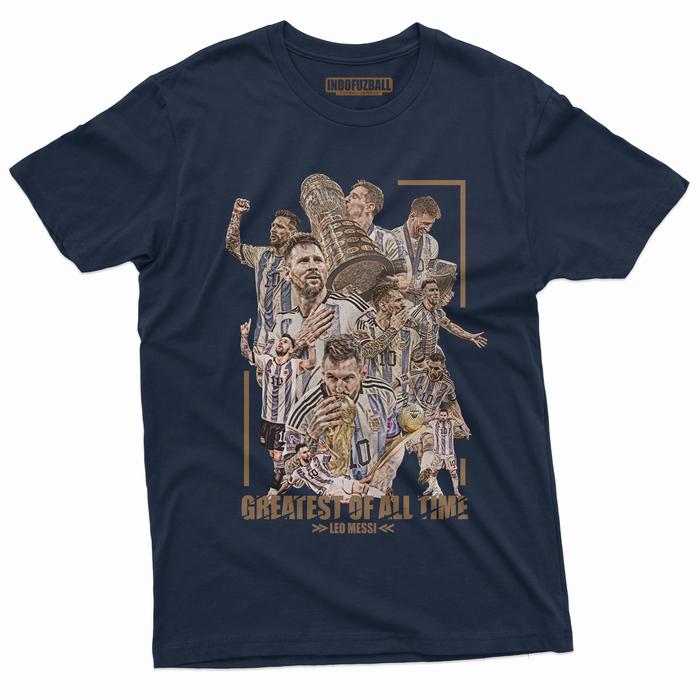 Gambar Baju Kaos Lionel Messi GOAT Argentina The World Champions - Navy, XL dari MUSLIM SOCIETY undefined Tokopedia