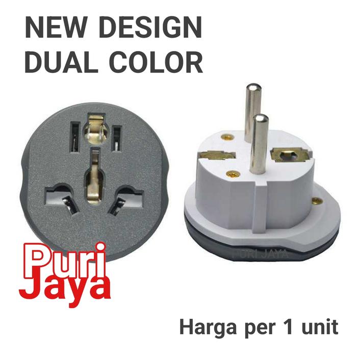 Gambar Adapter Colokan US UK AU China Pipih to EU Bulat Indonesia Kaki 3 2 - Dual Color dari Puri Denshi undefined Tokopedia