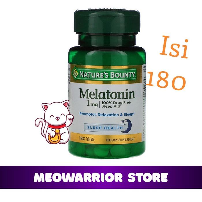 Gambar Natures Bounty Melatonin 1 mg 180 tablet nature tidur nyenyak - Nature's Bounty dari MeoWarriorStore undefined Tokopedia