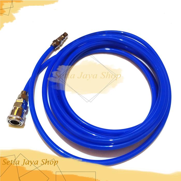 Gambar Selang angin 10 meter, selang kompresor, selang PU 1set dengan sambungan coupler ( gratis coupler SP20 & PP20) - 5m + coupler dari setia jaya shop._NEW undefined Tokopedia