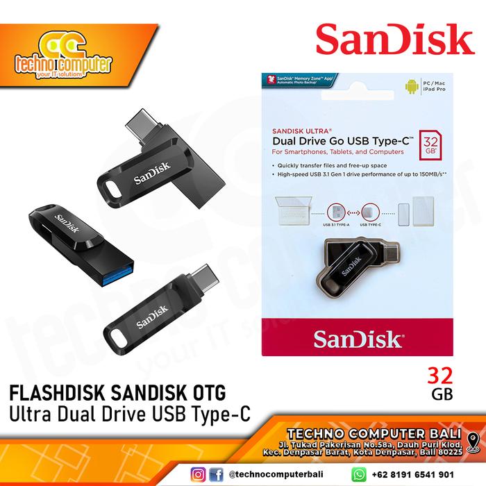 Gambar FLASHDISK SANDISK OTG 32GB Ultra Dual Drive Go USB Type-C dari Techno Computer Bali undefined Tokopedia