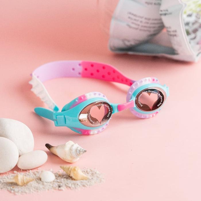 Gambar HELLO SUN KACAMATA RENANG ANAK (SWIMMING GOOGLES) KACAMATA ANAK - LOVE PINK BLUE dari BabyMinistry undefined Tokopedia